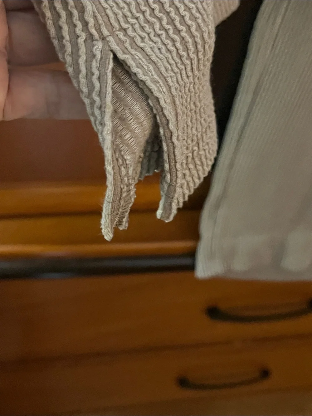 Zenana Cozy & Comfy Ribbed Lounge Set - Taupe Knit Top & Pants (w/pockets) - Picture 4 of 9